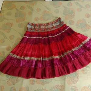 Free People Sunset Boulevard tie dye circle mini skirt M/L purple red pink